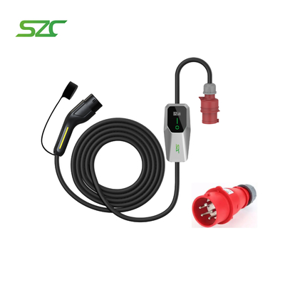 3fazowy przenośny ładowarka EV typu 2 GBT typu 1 dla samochodów elektrycznych z kablem 5m SZC 11kW 22kW wtyczka przemysłowa Łatwe wnoszenie
